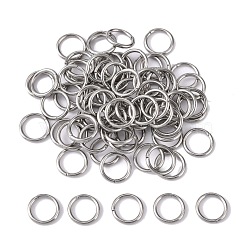 Tarnish Resistant 304 Stainless Steel Open Jump Rings, Stainless Steel Color, 18 Gauge, 8x1mm, Inner Diameter: 6mm(STAS-Q186-02-8x1mm)