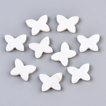 Natural Freshwater Shell Pendants, Butterfly, 11x14.5x3mm, Hole: 0.9mm