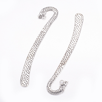 Tibetan Style Alloy Bookmarks, Lead Free and Cadmium Free, Antique Silver, 123x26x2.5mm, Hole: 3.5mm
