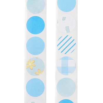 Thank You Stickers Roll, Self-Adhesive Stickers, Flat Round, for Presents Decoration, Sky Blue, 25mm 500pcs/roll