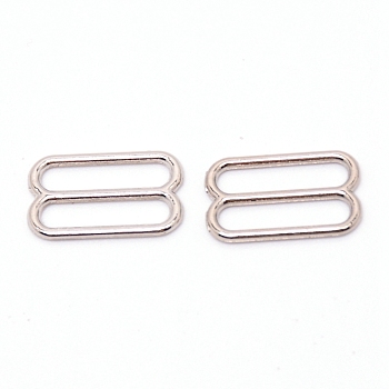 Zinc Alloy Slider Buckles, Adjustable Buckle Fasteners, for Strap Leathercraft Bag Belt, Platinum, 11x18x1.5mm