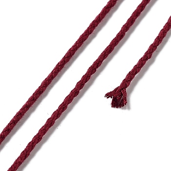 20M Polyester Braided Cord for Jewelry Making, Round, Dark Red, 2mm, about 21.87 Yards(20m)/Roll