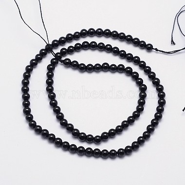 Turmalina negro natural hebras de perlas redondo(G-I160-01-6mm)-2