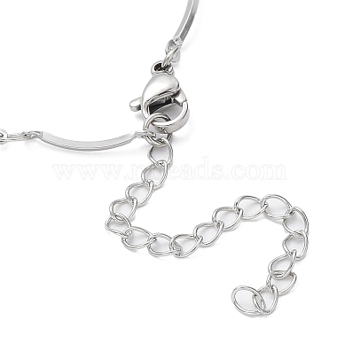 304 Stainless Steel Curved Bar Link Chain Necklaces(NJEW-K249-18P)-3