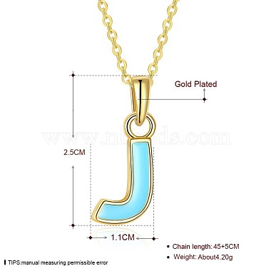 colliers pendentif initial émail en alliage d'étain de mode(NJEW-BB20973-J)-6