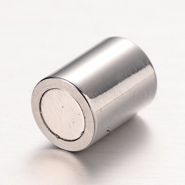 Textured 304 Stainless Steel Column Magnetic Clasps with Glue-in Ends(STAS-I045-11)-4