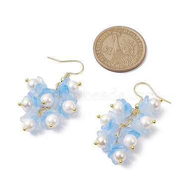 Flower Transparent Spray Painted Glass Cluster Earrings(EJEW-JE05741)-3