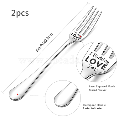 Word Pattern Stainless Steel Fork(AJEW-WH0191-003)-2