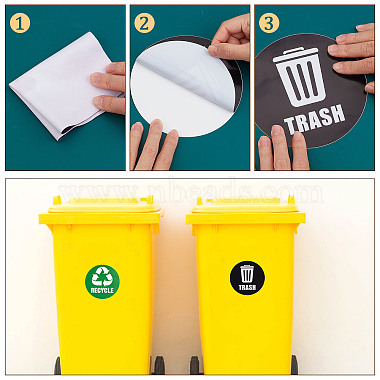 6Pcs 2 Styles PVC Garbage Recycle Trash sign stickers(DIY-WH0043-40)-5
