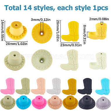SUNNYCLUE 14Pcs 14 Style Silicone Beads(SIL-SC0001-22)-2