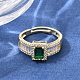 Brass Micro Pave Clear Cubic Zirconia Cuff Open Rings(CU-CBA5C10-14G)-1