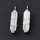 Natural Quartz Crystal Copper Wire Wrapped Pendants(G-F733-05G)-4