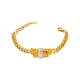 Cubic Zirconia Rectangle Link Bracelet with 304 Stainless Steel Chains(BJEW-Q775-01G)-1