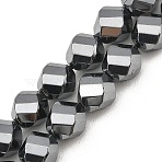 Terahertz Stone Beads Strands, Faceted, Twist, 9x8x8mm, Hole: 0.8mm, about 42pcs/strand, 15.67''(39.8cm)(G-G458-D01-9x8mm)