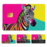 Plastic Waterproof Card Stickers, Self-adhesion Card Skin for Bank Card Decor, Rectangle, Zebra, 140x190mm(STIC-WH0032-281)