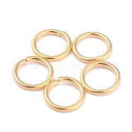 Rack Plating Brass Jump Rings, Open Jump Rings, Long-Lasting Plated, Real 24K Gold Plated, 8x1mm, 18 Gauge, Inner Diameter: 6mm(X-KK-O139-18Q-G)