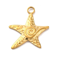 Ocean Theme 304 Stainless Steel Pendants, Real 18K Gold Plated, Starfish, 22.5x20x2.3mm, Hole: 2mm(STAS-M072-04B-G)