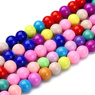 Baking Paint Glass Beads Strands,  Round, Mixed Color, 8mm, Hole: 1mm, about 55pcs/strand, 16 inch(DGLA-MSMC001-11)