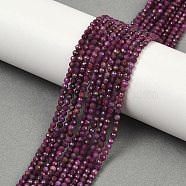 Natural Ruby Beads Strands, Faceted, Round, 3mm, Hole: 0.6mm, about 131pcs/strand, 15.47 inch(39.3cm)(G-C181-B06-02)