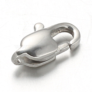 304 Stainless Steel Lobster Claw Clasps, Stainless Steel Color, 9x5x3mm, Hole: 1mm(X-STAS-F094-05A-P)