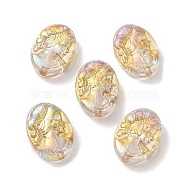 Transparent Resin Beads, Oval with Woman Beads, AB Color, Colorful, 17.5x13x5.5mm, Hole: 1.6mm(RESI-C047-04)