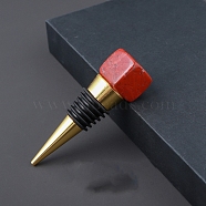 Natural Red Jasper  Red Wine Stoppers, Silicone Bottle Stopper, Cone, 75~85mm(PW-WG26592-07)