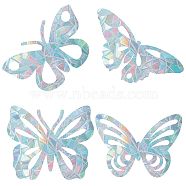 Waterproof PVC Colored Laser Stained Window Film Adhesive Stickers, Electrostatic Window Stickers, Butterfly Pattern, 12x8.8~11.9cm, 4sheets/style, 4 style, 16sheets/set(DIY-WH0256-042)