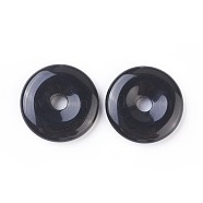 Natural Obsidian Pendants, Donut/Pi Disc, Donut Width: 12~12.5mm, 30~31x6~7mm, Hole: 6mm(G-F639-03C)