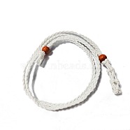 Bracelet Makings, with Natural Wood Beads and Chinese Waxed Cotton Cord, White, 23.6 inch(60cm)(NJEW-PH01441-02)
