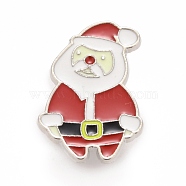 Christmas Santa Claus Enamel Pin, Alloy Badge for Backpack Clothes, Platinum, Red, 27x19x1.5mm(JEWB-G010-08P)