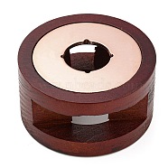 (Defective Closeout Sale: Scratched) Vintage Seal Stamp Wax Stick Melting Pot Holder, Round Sealing Wax Stove, Coconut Brown, 75x40mm, Hole: 28mm and 45.5mm(TOOL-XCP0001-74)