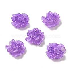 Opaque Resin Cabochons, Flower, Dark Orchid, 23x24.5x11mm(RESI-E049-03B)