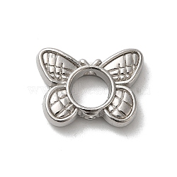 Non-Tarnish 304 Stainless Steel Bead Frames, Butterfly, Stainless Steel Color, 11.5x15.5x3.5mm, Hole: 5.5mm, Inner Diameter: 5mm(STAS-I203-62P)