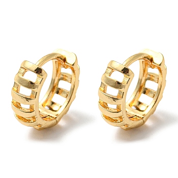 Brass Hollow Hoop Earrings, Golden, 13x14x5mm