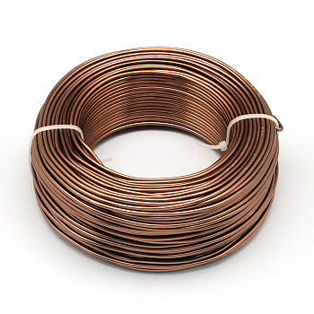 Round Aluminum Wire, Bendable Metal Craft Wire, Flexible Craft Wire, for Beading Jewelry Doll Craft Making, Sienna, 22 Gauge, 0.6mm, 280m/250g(918.6 Feet/250g)