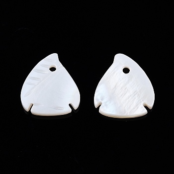 Natural Freshwater Shell Charms, Fish Shape, 15x13x1~2mm, Hole: 0.5mm