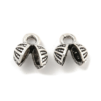 Tibetan Style Alloy Charms, Cadmium Free & Lead Free, Flat Round, Antique Silver, 8x7x5mm, Hole: 1.8mm, about 2564Pcs/1000G