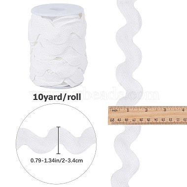 10 Yards Polyester Wavy Fringe Trim Ribbon(OCOR-GF0002-49E)-2