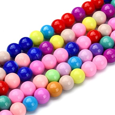 8mm Mixed Color Round Glass Beads