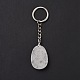 Natural Quartz Crystal Teardrop with Spiral Pendant Keychain(KEYC-A031-02P-06)-4