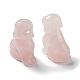 Figurines de chien de guérison sculptées en quartz rose naturel(DJEW-F025-01E)-1