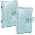 2Pcs PVC Mini Photocard Holder Book, Rectangle, Pale Turquoise, 102x80x15mm(AJEW-SP0002-20A-02)