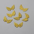 Non-Woven Fabric Ornament Accessories, Iridescent Embossed Angel Wing, Gold, 22x35x0.7mm(DIY-WH0043-30K)