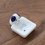 Porcelain Incense Burners, Cute Animal Incense Holders, Home Office Teahouse Zen Buddhist Supplies, Dog, 51x36x31mm(PW-WG08A69-02)