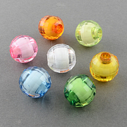 Transparent Acrylic Beads, Bead in Bead, Faceted, Round, Mixed Color, 16mm, Hole: 5mm, about 44pcs/500g(TACR-S081-M)