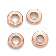 Ion Plating(IP) 304 Stainless Steel Spacer Beads, Donut, 4x1mm, Hole: 1mm(STAS-G170-21RG)
