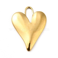 Ion Plating(IP) 304 Stainless Steel Pendants, Heart Charms, Real 18K Gold Plated, 33x25x3mm, Hole: 11.5x4.5mm(STAS-H172-06G)