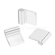 ARRICRAFT Brass Glue-on Flat Pad Bails, Silver, 18x15.5mm, Hole: 4.5mm, 16pcs/box(KK-AR0001-73S)