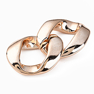UV Plating Acrylic Linking Rings, Quick Link Connectors, for Curb Chains Jewelry Making, Twist Oval, Rose Gold, 48x42x14mm, Inner Diameter: 30x18mm(OACR-N009-010A-01RG)