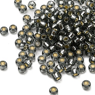 TOHO Round Seed Beads, Japanese Seed Beads, (29B) Silver Lined Gray, 8/0, 3mm, Hole: 1mm, about 10000pcs/pound(SEED-J021-TR08-0029B)